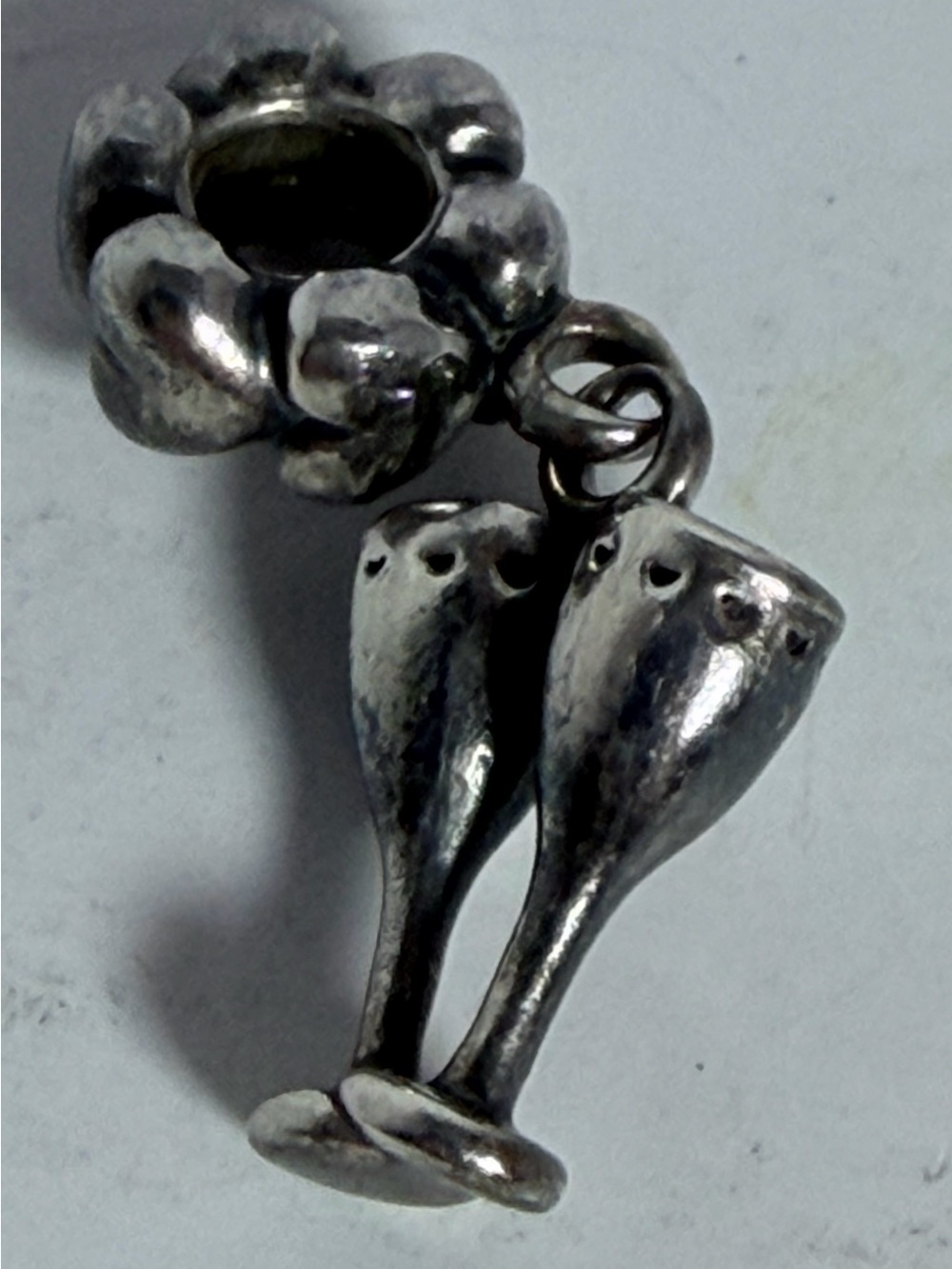 Authentic Retired Pandora Champagne Glasses Celebration Charm S925 ALE‎ “Cheers”